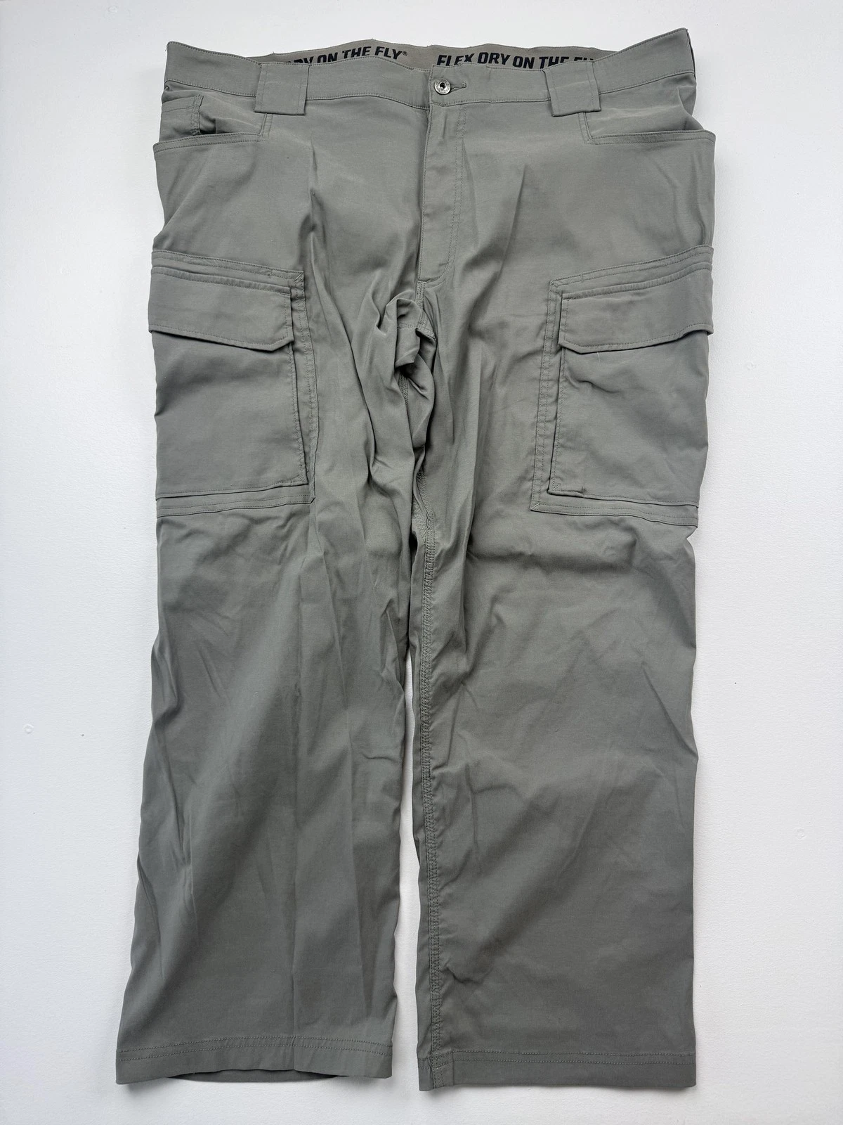 Duluth Trading Dry On The Fly Flex Pants Mens 44x30 Gray Cargo Nylon Workwear