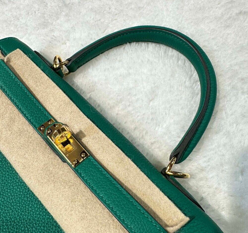 Hermes Kelly 25 Togo Vert Jade with Gold Hardware J012001 151143988 image 6