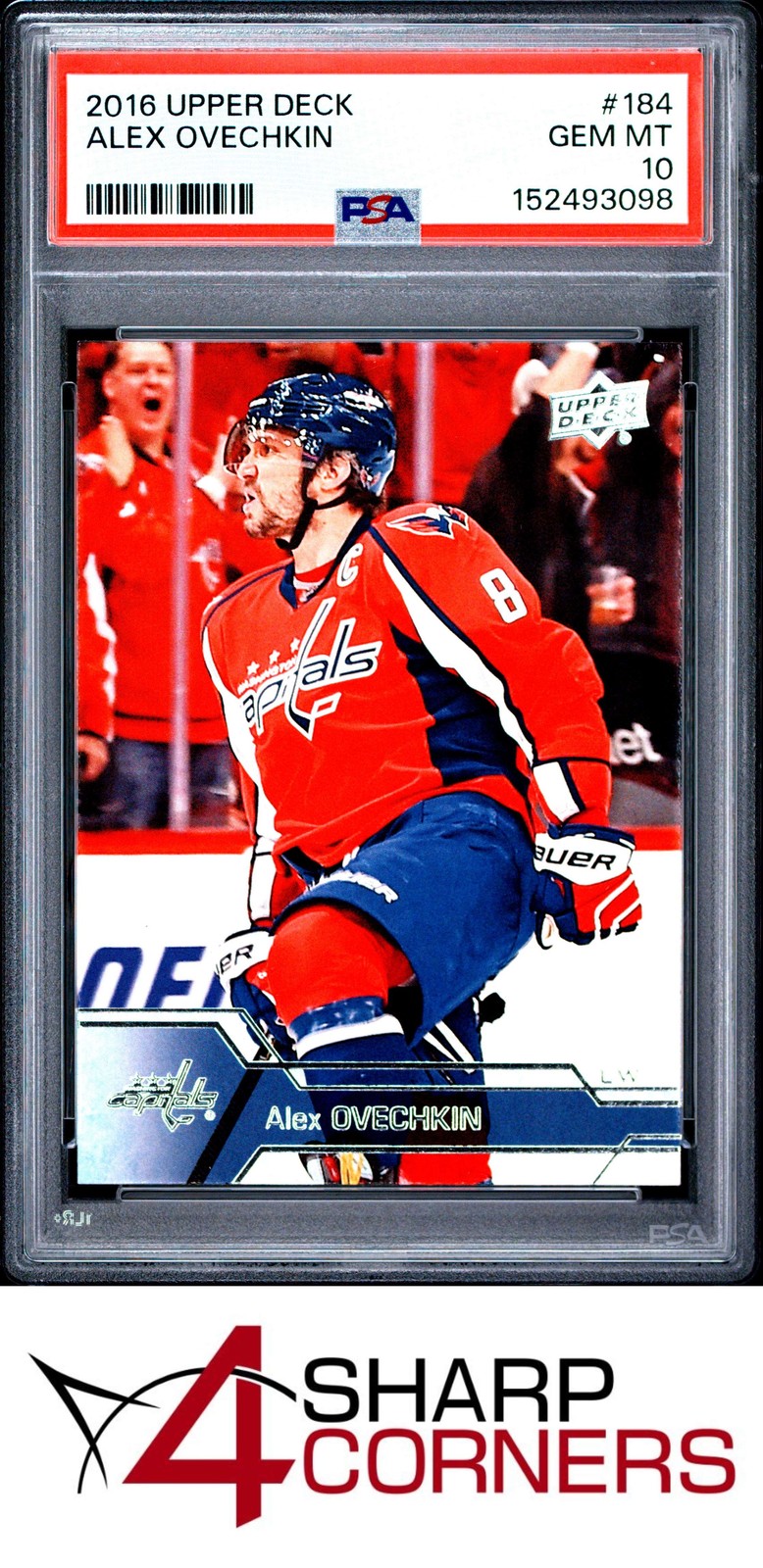 2016 UPPER DECK #184 ALEX OVECHKIN CAPITALS PSA 10