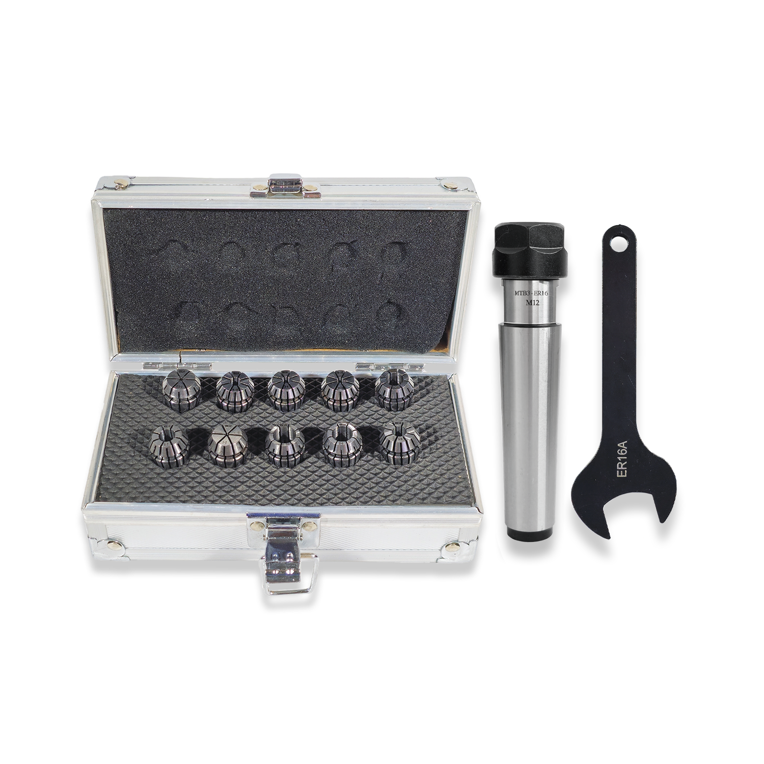 3MT ER16 COLLET CHUCK WITH 1OPC COLLET SET 1-10MM AND SPANNER RDGTOOLS