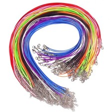 100pcs Multicolored Waxed Cotton Necklace Cord for Jewelry Making 18 Inches