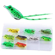 9PCS Frog Lure Kit - Topwater Fishing Lures for Bass, Snakehead & Freshwater 