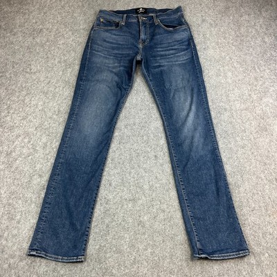 7 For All Mankind Herren Jeans Slim Tapered 32 32 Dark Wash Blau Luxe Sport