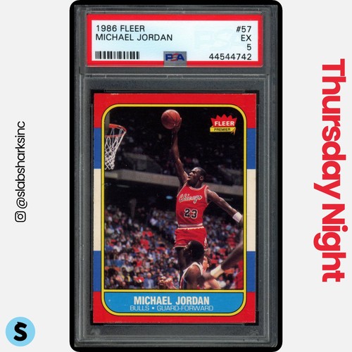1986 FLEER #57 MICHAEL JORDAN RC ROOKIE PSA 5