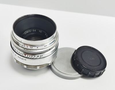 Helios 44 lens F/2 58 мм M39 Red P silver 13 blades 1958 very rare
