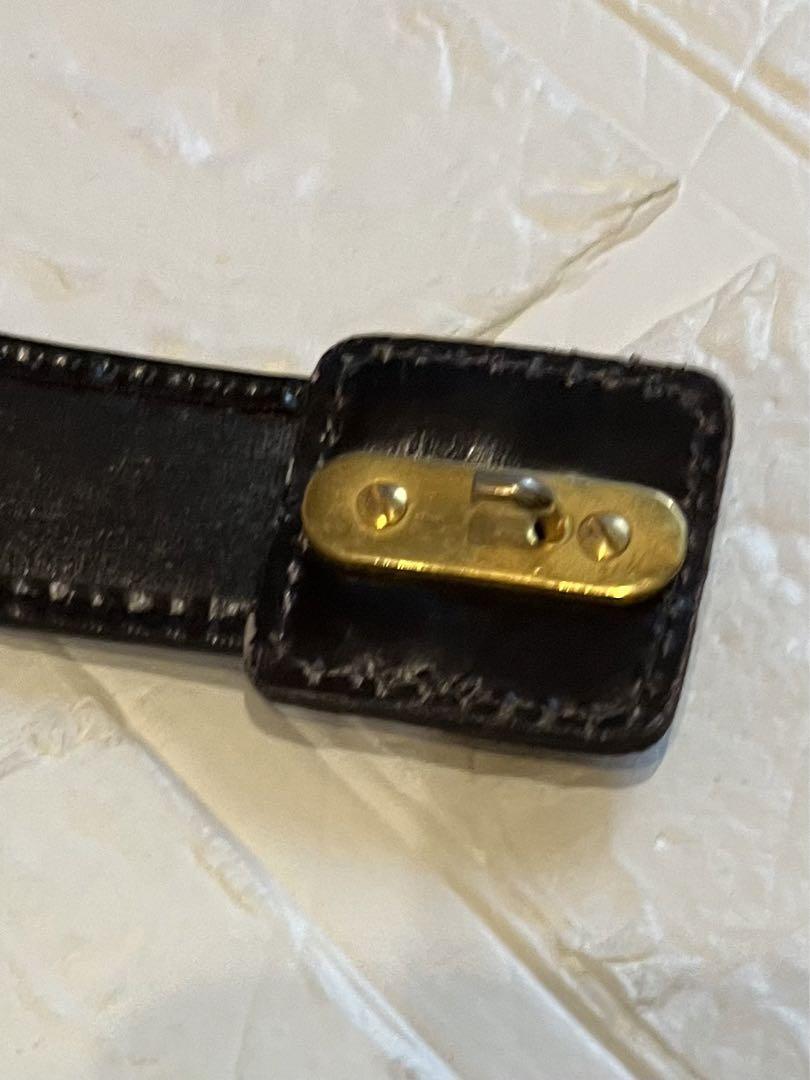 Authentic Dior Trotter Pattern Belt Brown/Gold Size 65