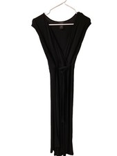 Ann Taylor Women’s Size Medium Black Stretch Maxi Dress Cotton Belted