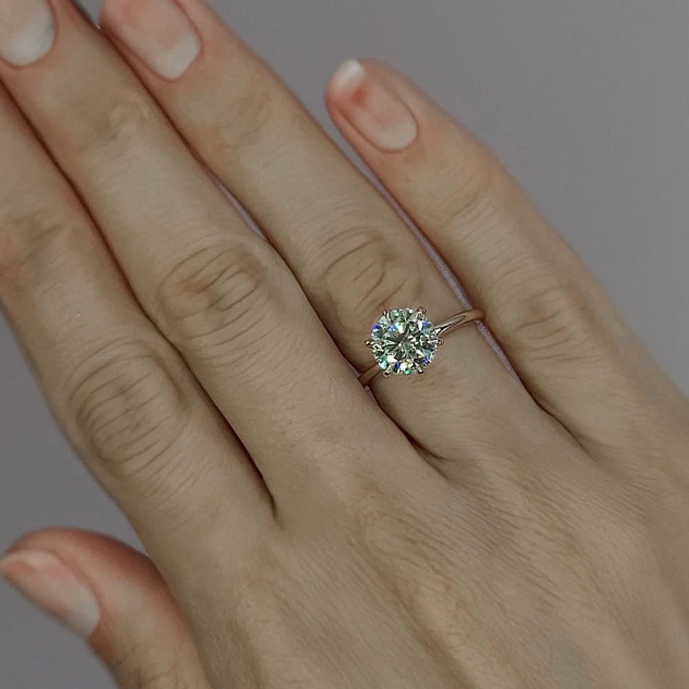 Apart Eu 14 Karat Yellow Gold Diamond Ring Round Straight Ring In