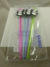 plastic Panda reusable straws multi color tall