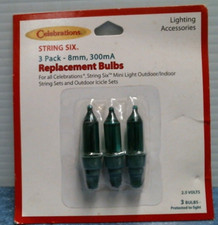 Celebrations Mini Replacement Bulbs 3 pk., Green  9582123 FS