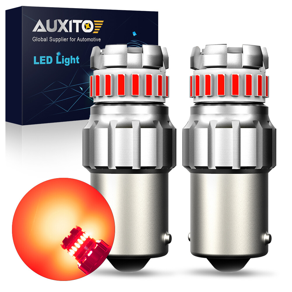 AUXITO 2X P21W 1156 BA15S CANBUS LED Red Brake Reverse Indicator Light Bulbs