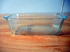 VINTAGE PYREX 1.5 QUART LOAF PAN - LIGHT BLUE TINT - USA