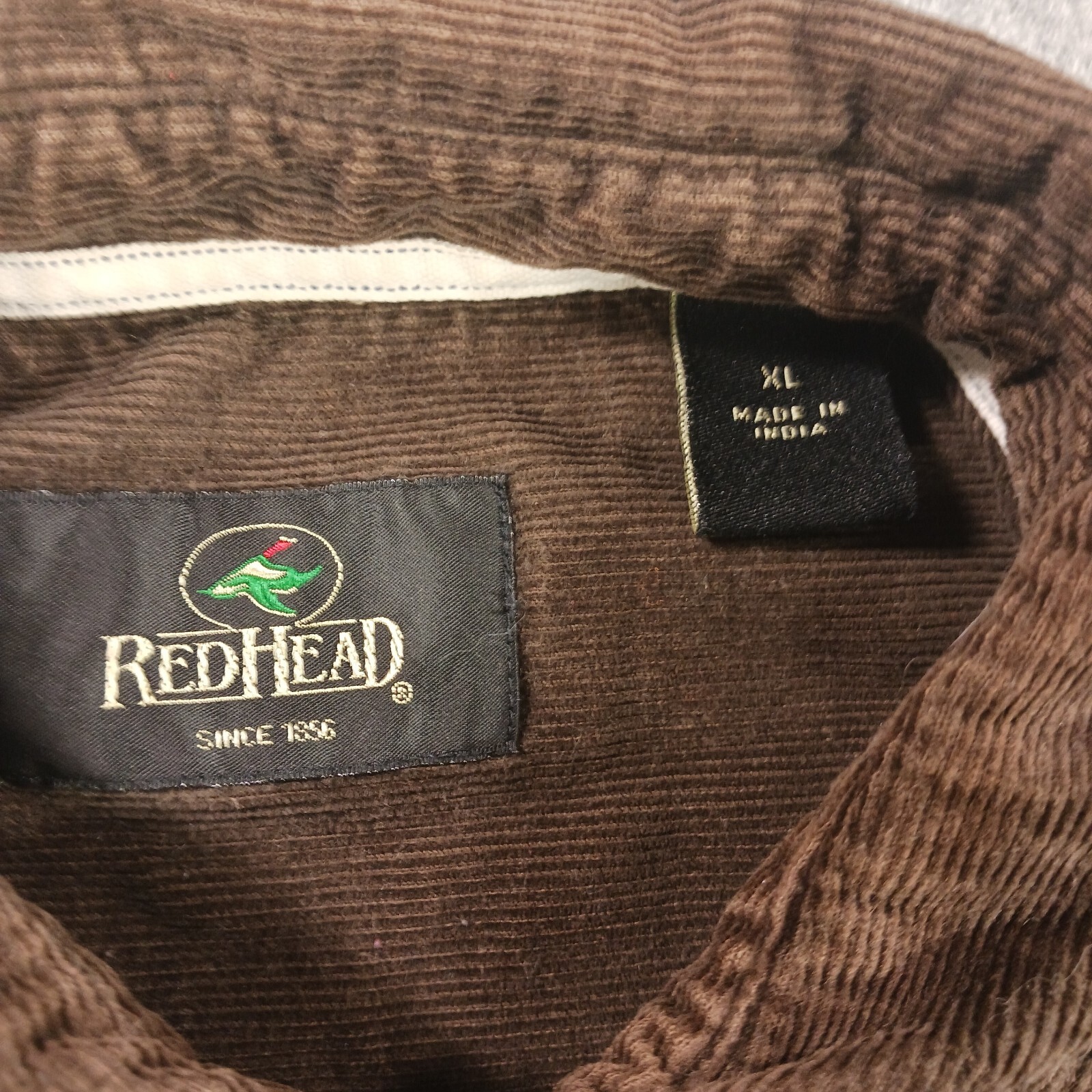 Redhead Shirt Men Extra Large XL Brown Corduroy Workwear Long Sleeve