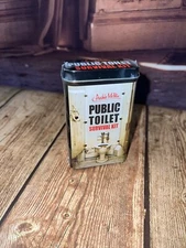 Archie McPhee Public Toilet Survival Kit Gag Gift Open Tin Sealed