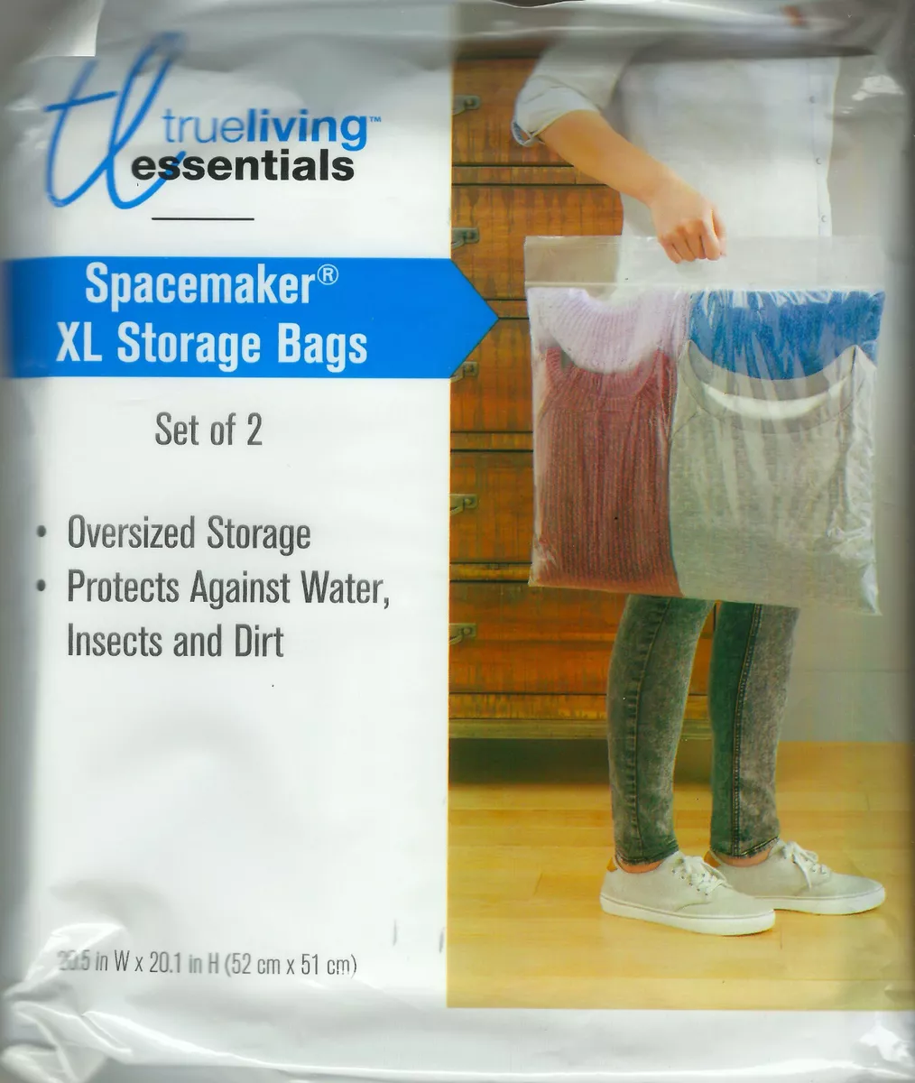 2 BIG 5 Gal XL LARGE Clear Plastic STORAGE BAGS w Handle 20x20