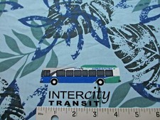 OOP Hoffman Intercity Hybrid Electric Transit Buses Cotton Fabric By The Yard