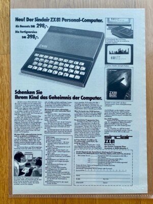 Sinclair ZX 81 Personal Computer PC 1981 80s retro Vintage Ad Werbung Reklame
