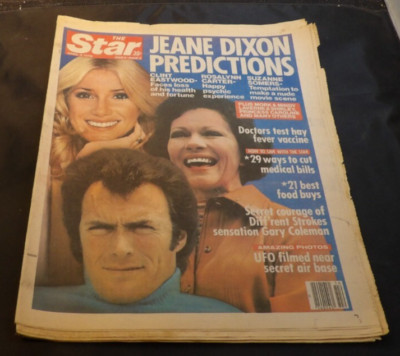 Star tabloid 1979-Jeane Dixon Predictions-Suzanne Sommers and Clint Eastwood