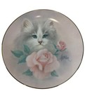 Hamilton Collection Blushing Beauties Cat Plate Bob Harrison Petals & Purrs