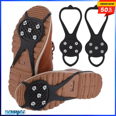 5 Teeth Ice Gripper For Shoes Women Men Crampons Ice Gripper Spike Grips Cleats