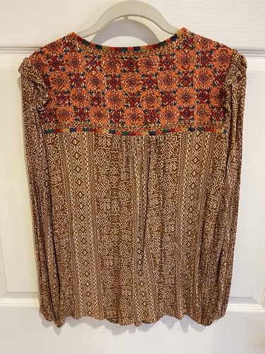 Savanna Jane maglione donna top blusa marrone con ricamo nappa - Foto 2 di 10