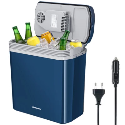 Frigorifero Elettrico Portatile 24 Litri Caldo e Freddo Blu con Spina 230V e 12V