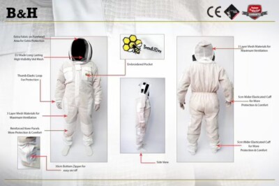Unisex 3-lagig Imkerei ultra belüftet Pilot Schleier Bienenanzug Weihnachtsgeschenk. XL