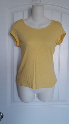 T-Shirt Bluse Nurture S gelb Kurzarm Gittertasche