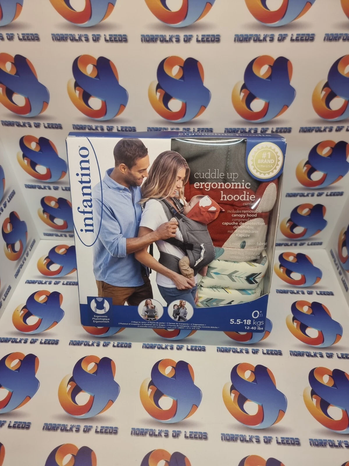 BABY CARRIER 5.5-18kg INFANTINO CUDDLE UP ERGONOMIC HOOD 12 - 40 lbs 0+ fox M