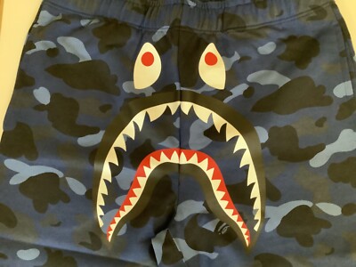 Authentic a bathing ape bape color camo shark sweat shorts