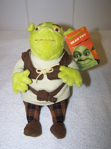 VGC Soft Plush 7" Shrek 2 Bean Toy From Dreamworks 2004 With Original Tags