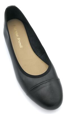 Francesco Brunelli BH4118 Ballerina Leather Black Rubber Sole