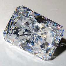 EMERALD-RADIANT CUT CUBIC ZIRCONIA SUPER QUALITY CLEAR LOOSE STONES  U.S SHIP 7