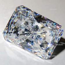 EMERALD-RADIANT CUT CUBIC ZIRCONIA SUPER QUALITY CLEAR LOOSE STONES  U.S SHIP 7