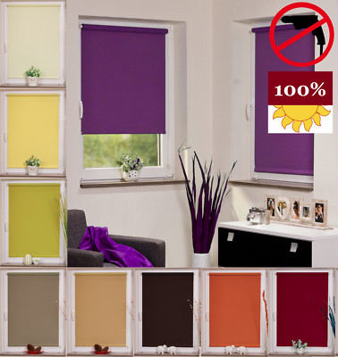 Verdunkelungsrollo Rollo Blackout Klemmfix ohne Bohren Violett Cafe latte Rot