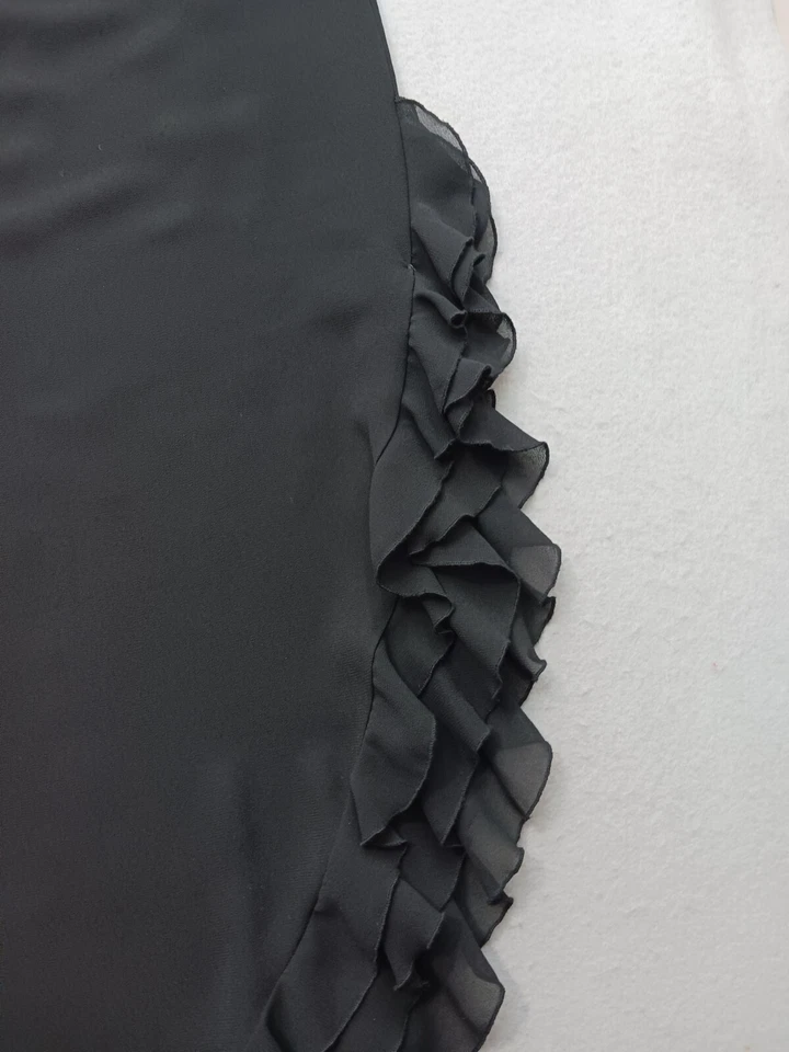 Falda asimétrica 8P negra con volantes dobladillo formal cóctel JS Collections para mujer Foto 3 de 4