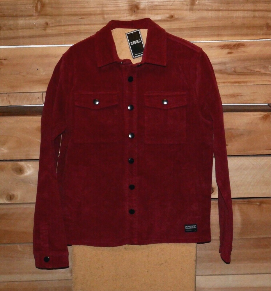 Ezekiel Bradford Mini Corduroy Overshirt Dark Red Men's Small