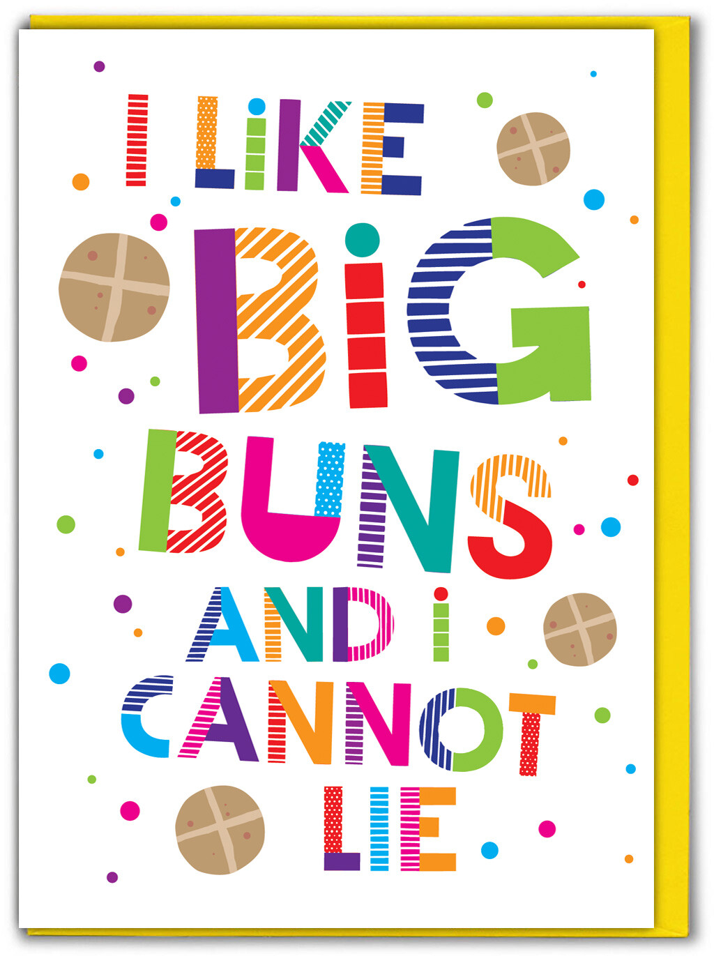Cute Happy Easter Card Funny Silly Humour Joke Hot Cross Buns Lover