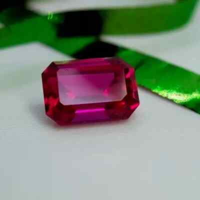 A+ Natural Certified Pink Ruby Mogok Emerald Cut Loose HG Gemstone 12.45 Ct+