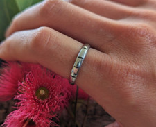 Sterling silver ring ''Ladder'' Men's ring plain band - hammered silver ring