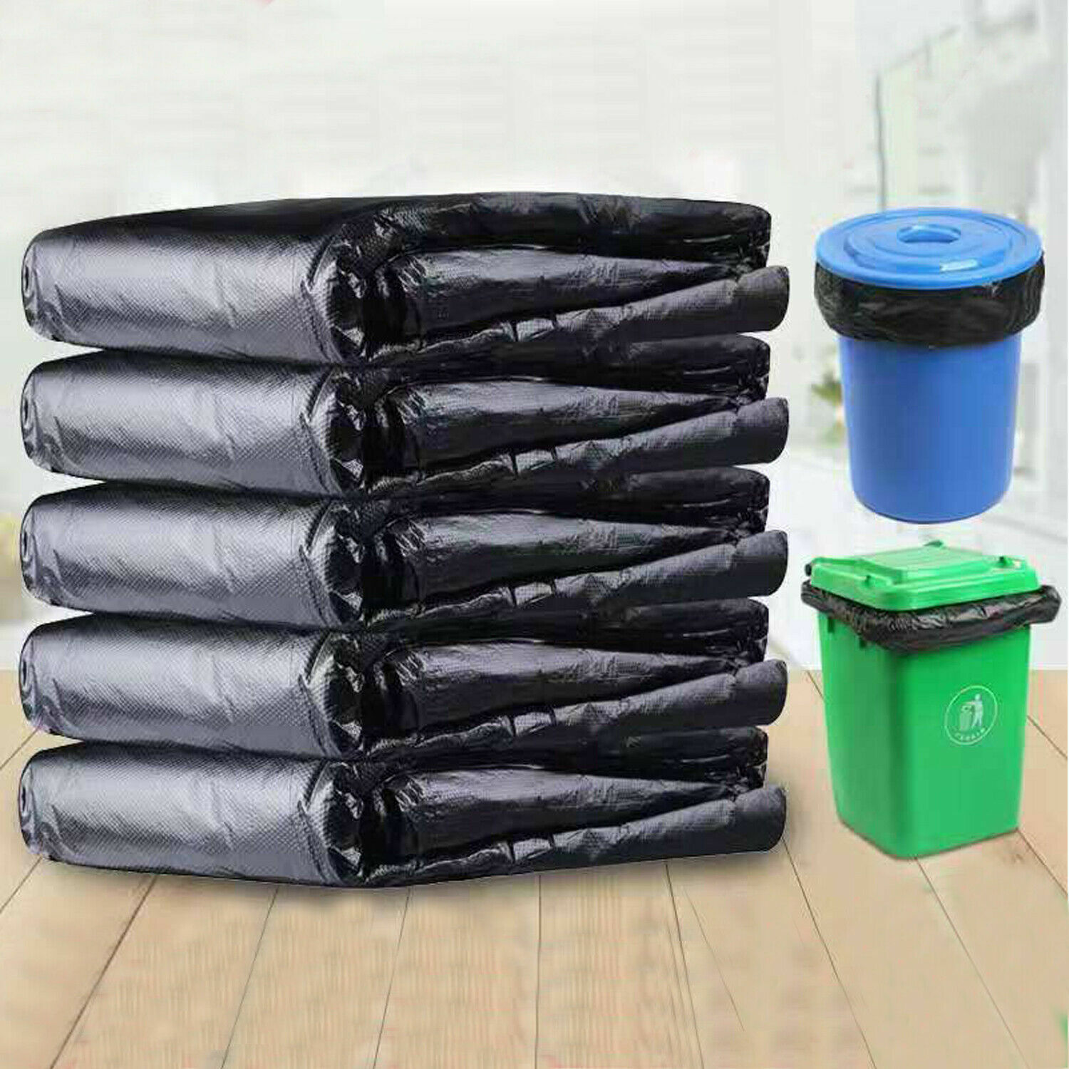 Extra Strong Heavy Duty Black Bin 20kg Liners Rubbish Bags Waste Refuse