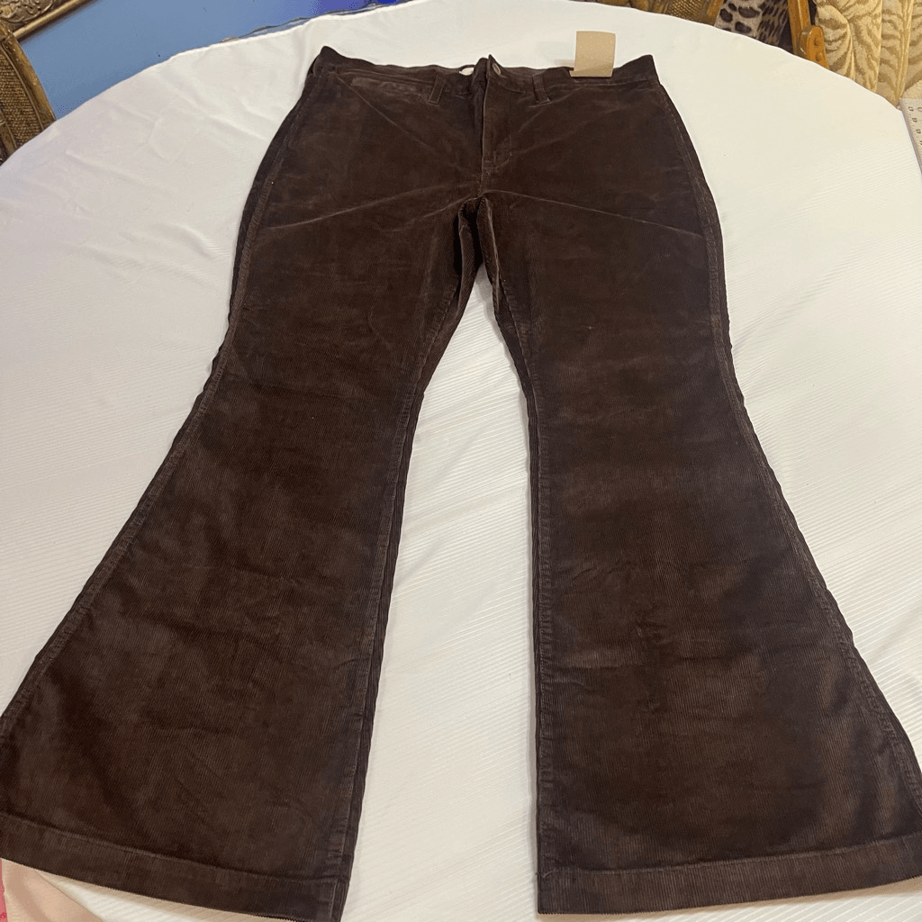Pantalon Vintage En Velours Côtelé Marron Taille 16 - Style Culotte, Occasion Très Bon état
