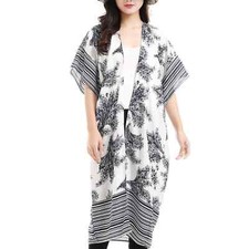 Black  White Monochromatic Kimono