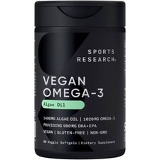 Highest Levels of Vegan Omega 3 DHA & EPA Sof...