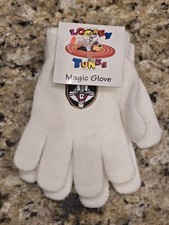 Bugs Bunny Looney Tunes Magic Winter Gloves White Embroidered Vtg 1998 NEW