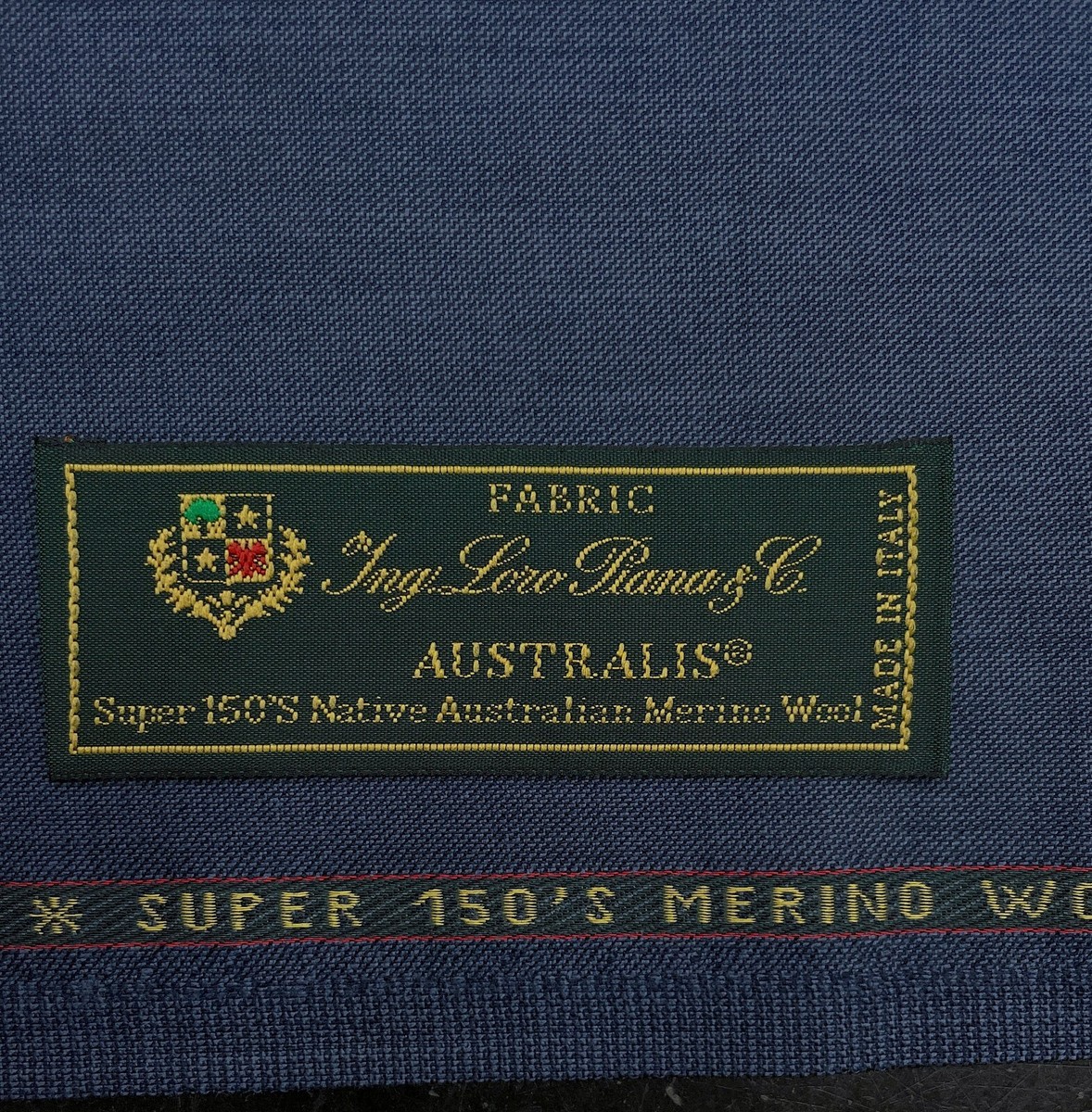 LORO PIANA Suiting Fabric Navy Blue Super 150s Merino Wool