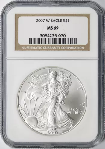 2007-W $1 Burnished American Silver Eagle NGC MS69