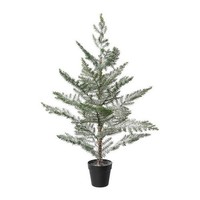 artplants KüNstlicher Baum Zimmertanne Dolke Im Dekotopf, Beschneit, 100Cm