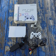 Sony PlayStation 2 Slim PS2 Console, Controller & Cables White SCPH-79001 w/ Box