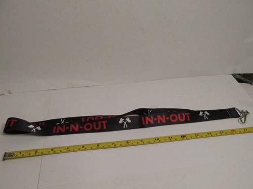 RARE VINTAGE DISCONTINUED IN-N-OUT BURGER PALM TREES ID KEYS BADGE PROMO LANYARD - Afbeelding 5 van 5